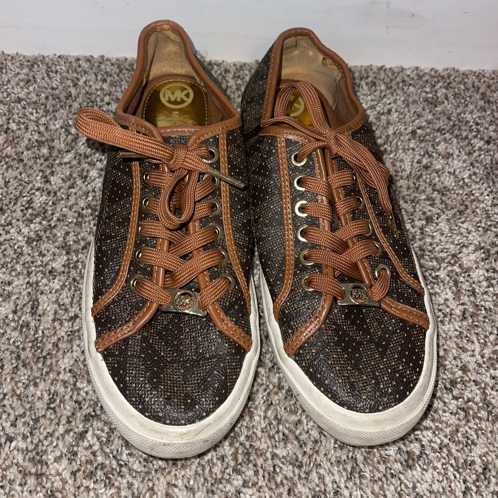 Michael Kors Men's Dark Brown Logo Low-Top Sneakers